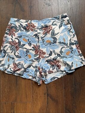Old Navy Playa Floral Shorts in Blue and Brown